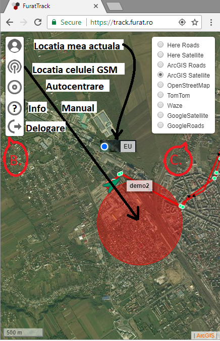 Monitorizare GPS live tracking